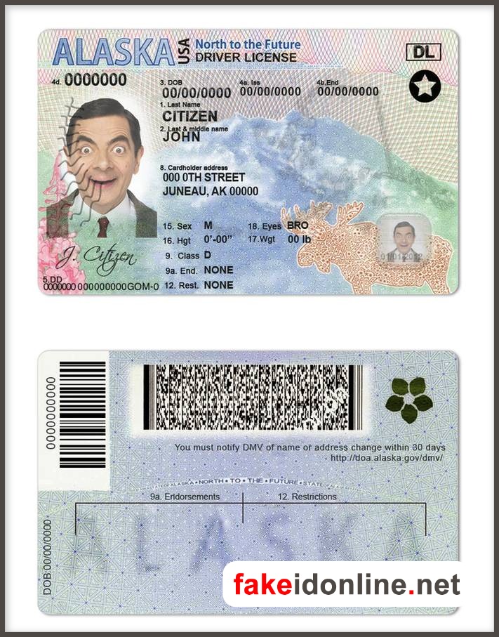 Alaska Driver License PSD Template